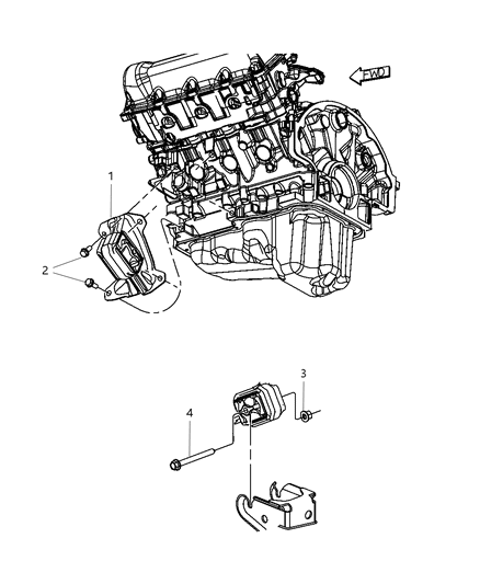 2011 Dodge Nitro Engine Mounting Left Side Diagram 1 - Thumbnail