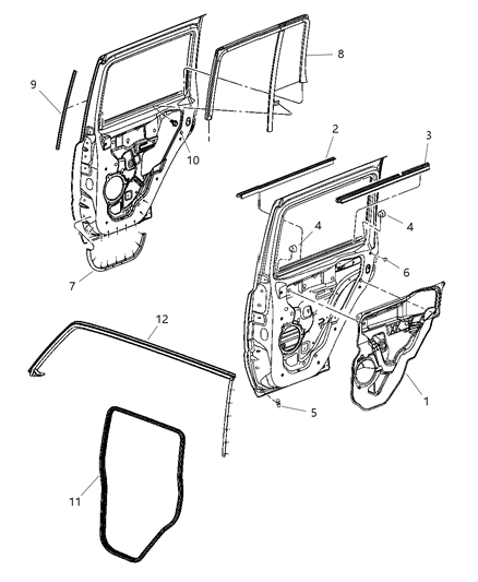 2008 Jeep Commander Body Weatherstrips & Seals Diagram 2 - Thumbnail