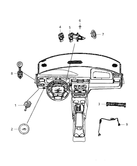 2011 Dodge Avenger Switch Pod Diagram for 68044102AB