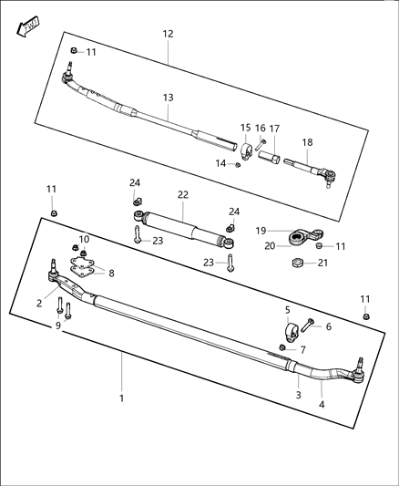 2015 Ram 2500 Socket Drag Link Inner Diagram for 2AMTR304AA