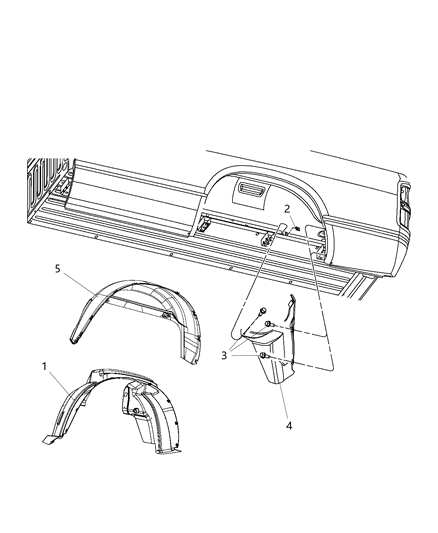 2012 Ram 3500 Pickup Rear Wheelhouse Shields Diagram 1 - Thumbnail