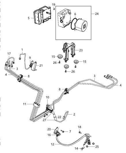 2012 Dodge Challenger Module Anti-Lock Brake System Diagram for 68154622AA