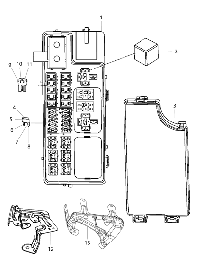 2011 Dodge Caliber Module Totally Integrated Power Diagram for R4692333AC