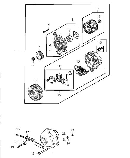 2005 Chrysler Sebring Coupe Alternator Diagram 1 - Thumbnail