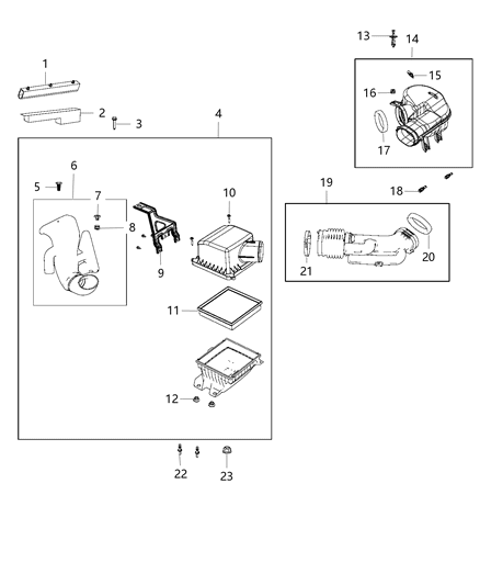 2014 Dodge Journey Filter Air Diagram for 68081249AC
