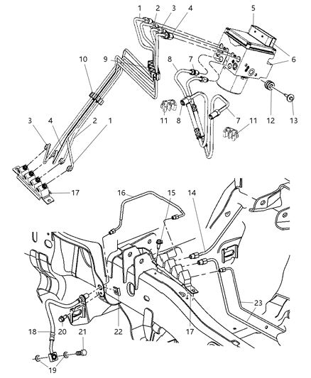 2007 Dodge Ram 1500 Module Anti-Lock Brakes Diagram for 68001469AC