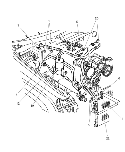 1999 Jeep Grand Cherokee Accumulator, Condenser & Lines Diagram 2 - Thumbnail