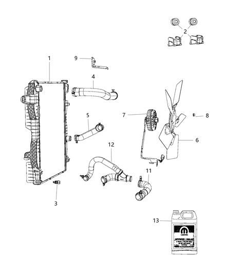 2015 Ram 2500 Radiator & Related Parts Diagram 2 - Thumbnail