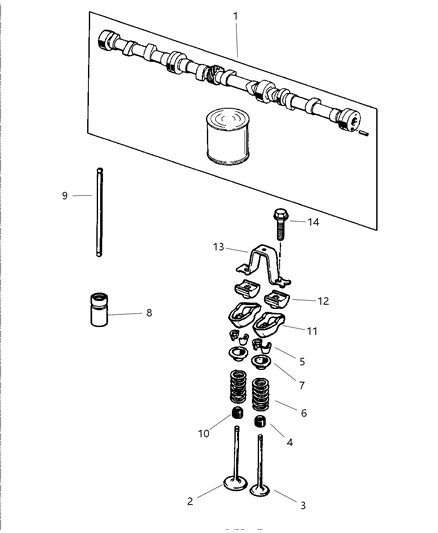2000 Jeep Wrangler Camshaft & Valves Diagram 2 - Thumbnail