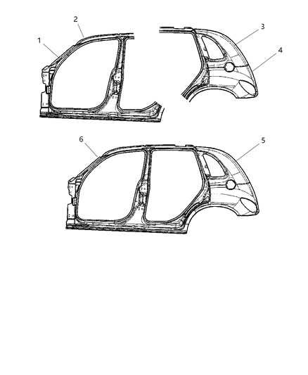 2005 Chrysler PT Cruiser Aperture Panel Diagram 2 - Thumbnail