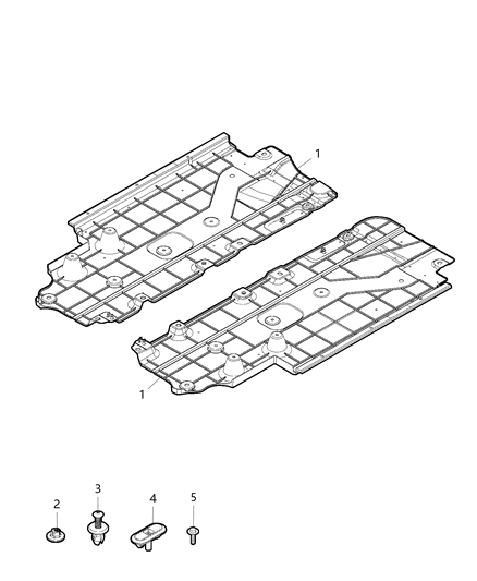 2016 Ram ProMaster City Underbody Shields of Frame, Bumper And Fascia Diagram