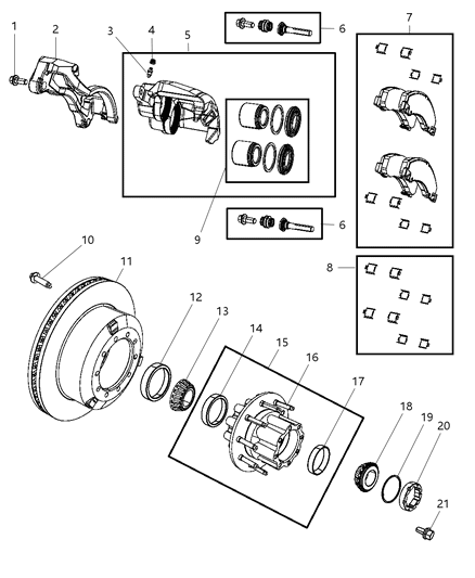 2008 Dodge Ram 4500 Pad Kit Disc Brake Diagram for 68034093AA