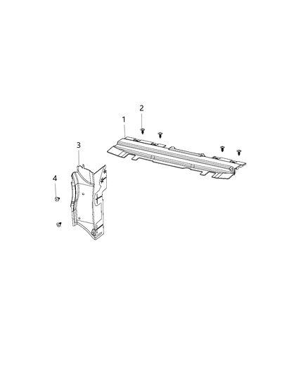 2018 Jeep Wrangler All-new Model Radiator Seals, Shields Diagram
