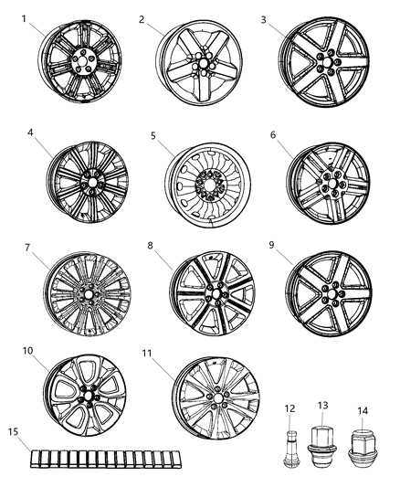 2013 Dodge Avenger Wheel Aluminum Diagram for 1AN34XZAAC