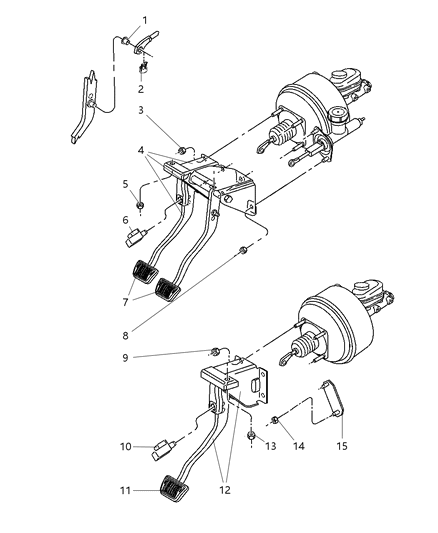 2006 Jeep Wrangler Clip, Brake Pedal Booster Push Rod Pin .930X.880 Diagram for 6035334