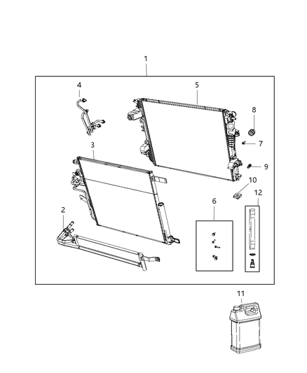 2019 Ram 1500 New Style Cooling Modules, Radiator, Condenser And Related Parts Diagram 1 - Thumbnail