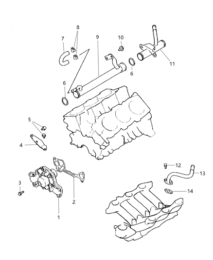 1999 Dodge Caravan Water Pump & Related Parts Diagram 3 - Thumbnail