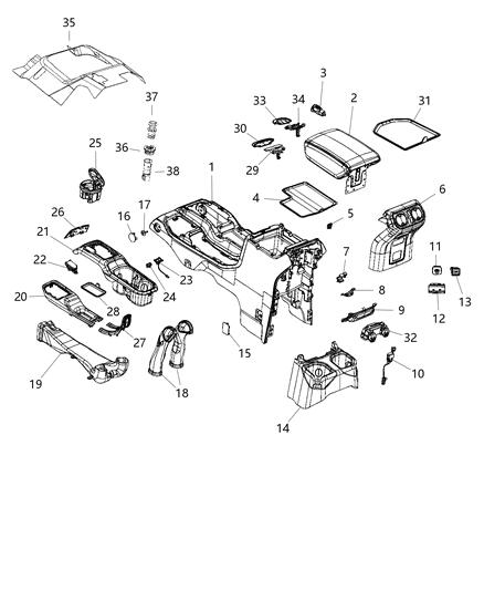 2020 Jeep Gladiator Window Switch, Rear Diagram for 68290766AB