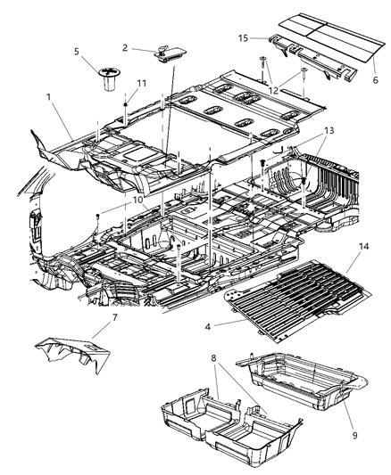 2010 Dodge Grand Caravan Mat Cargo Diagram for 5028723AC