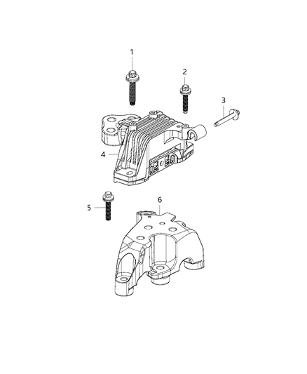 2019 Jeep Cherokee Isolator Transmission Mount Diagram for 68347537AB