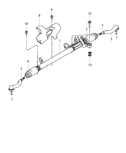 2013 Dodge Avenger Gear Rack And Pinion Diagram for 5154525AC