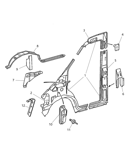 2004 Dodge Sprinter 3500 Front Aperture Diagram 2 - Thumbnail