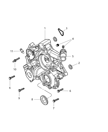 2007 Dodge Durango Timing Chain Package And Cover And Mounting Diagram 1 - Thumbnail