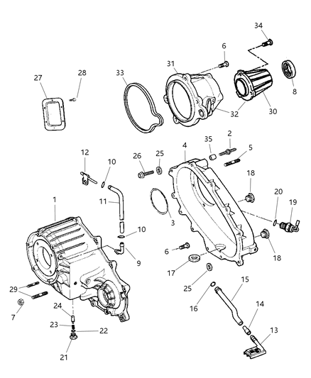 1998 Dodge Ram 2500 Regular Cab Case , Transfer & Related Parts Diagram