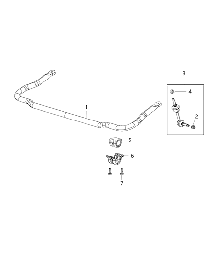 2017 Ram 3500 Cab Chassis(<10K lb.) Front Stabilizer Bar Diagram 2 - Thumbnail