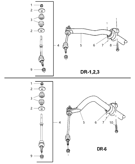 2004 Dodge Ram 1500 Bushing Stabilizer Bar Diagram for 52110060AB