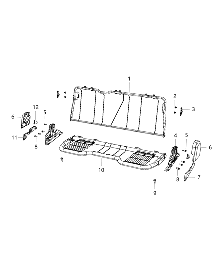2020 Ram 3500 Cab Chassis Second Row - Adjusters, Recliners, Shields And Risers Diagram 1 - Thumbnail