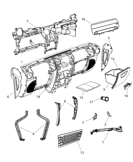 2008 Jeep Wrangler Instrument Panel & Structure of Electrical Diagram
