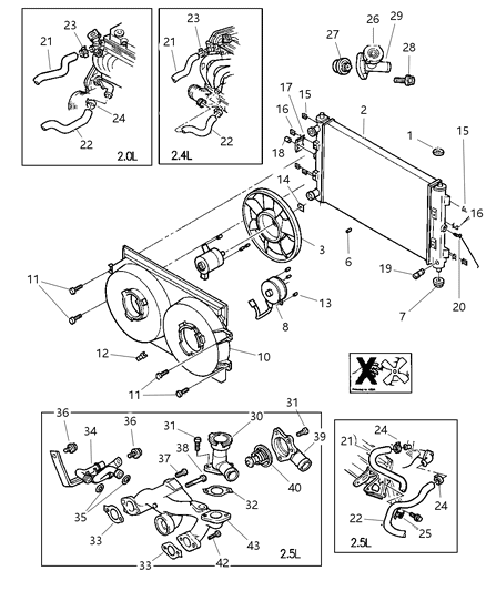 2000 Chrysler Cirrus Caution Label Diagram for 4596353AB