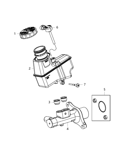 2014 Dodge Dart Master Cylinder Diagram for 68192615AA