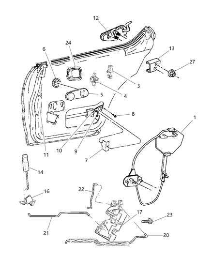 1997 Dodge Neon Handle, Inside, Black Diagram for FX39TX9