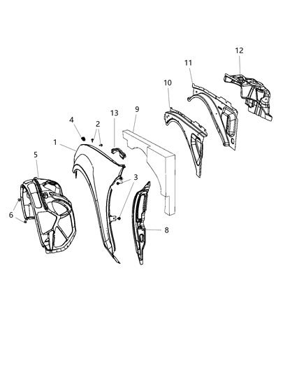 2016 Dodge Charger Foam Blocker Diagram for 68043210AC