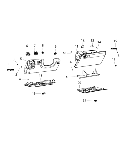 2020 Dodge Challenger Dimmer Switch Diagram for 68141052AD