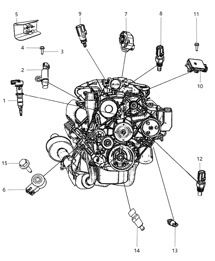 2012 Ram 1500 Sensor Knock Diagram for 4606093AE