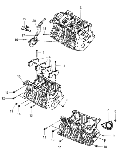 2007 Chrysler 300 Dowel Block To Clutch Housing [M16X16.5] Diagram for 6505643AA