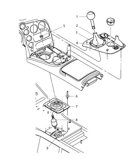 2010 Dodge Viper Knob Gearshift Diagram for 1SZ091D5AA