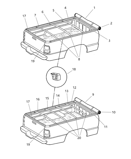 2005 Dodge Ram 1500 Clamp Diagram for 55276868AB