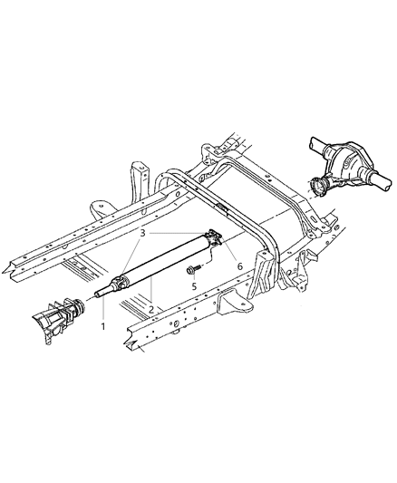 2004 Dodge Durango Propeller Shaft - Rear Diagram