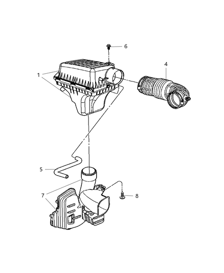 2005 Chrysler 300 Hose Make Up Air Diagram for 5037554AA