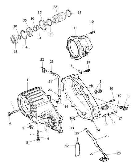 1997 Jeep Cherokee Case & Related Parts of Transfer Case Model Diagram 2 - Thumbnail