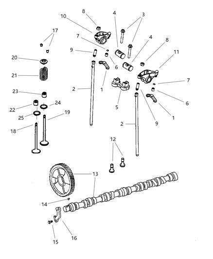 2000 Dodge Ram 3500 Regular Cab Camshaft & Valves Diagram 2 - Thumbnail