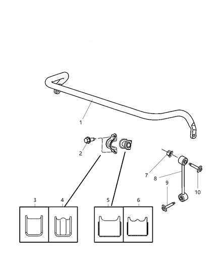2006 Jeep Grand Cherokee Bar Front Sway Diagram for 52090154AE