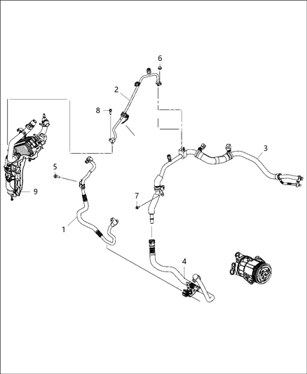 2019 Jeep Renegade Tube A/C Diagram for 68439280AA