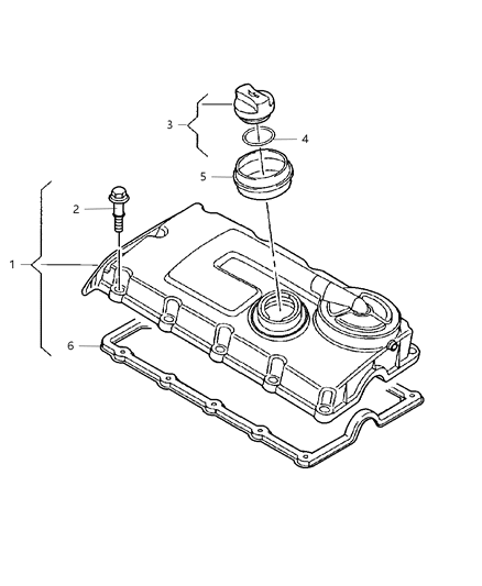 2007 Chrysler Sebring Cylinder Head & Cover & Mounting & Component Diagram 2 - Thumbnail