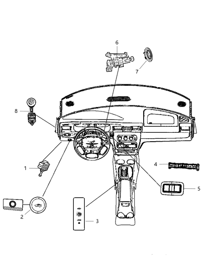 2009 Chrysler Sebring Switch Ignition Diagram for 4589076AE