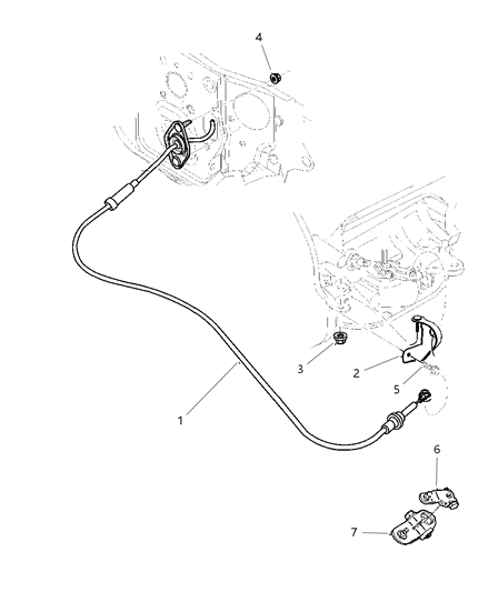 2000 Dodge Dakota Gearshift Controls of Automatic Transmission Diagram 1 - Thumbnail